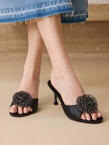 MOTF PREMIUM APPLIQUES PU LEATHER HEELED SANDALS - Black - View 5