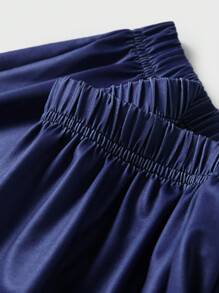 JNSQ 返校青少年男孩户外运动宽松 T 恤和短裤套装，儿童 V 领趣味字母印花超大针织 T 恤和短裤套装，秋季 - 彩色 - 查看 8