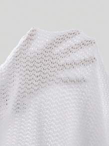 SHEIN Unity Women's Knitted Autumn/Winter Solid Color Long Sleeve Slim Fit Strap Bow Fashion Elegant Versatile Knitted Top Fall Cloth For Women - White - View 8