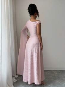 Rafferiza Vestido largo ceñido con hombros descubiertos y cintura cegada, elegante, para mujer