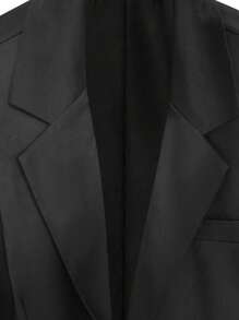 Manfinity Mode Conjunto De Traje De Hombre De Color Sólido - Negro - Ver 5