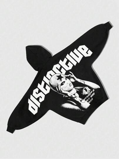 Street Life Felpa con cappuccio da uomo con stampa grafica di lettere e numeri, maniche a pipistrello, adatta per uso quotidiano, primavera/estate, Ognissanti