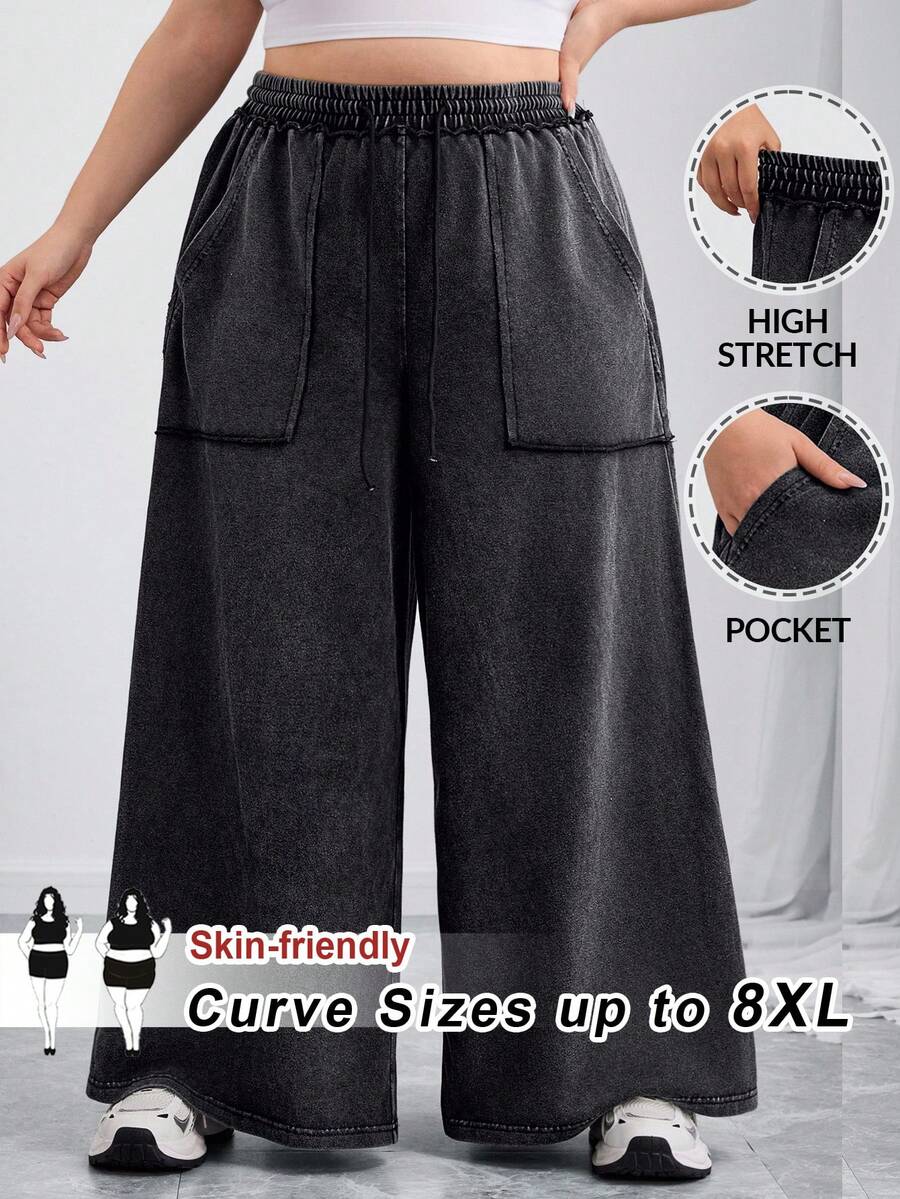 SHEIN CURVE+ 大尺碼休閒秋季衣物 冬季衣物 2026 22W - 黑色 - 查看 1