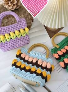 Elastic Cloth Strips, Woven Fabric Knitted Yarn, For Hand Crochet And Woven Bags, Storage Baskets, Cushions, Dolls, Slippers, Handicraft Crochet Projects - Multicolor - View 4