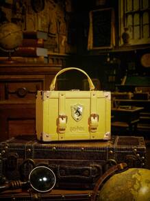HARRY POTTER X SHEIN 女士时尚字母图案校徽贴片盒形手提包 - 黃色 - 查看 1