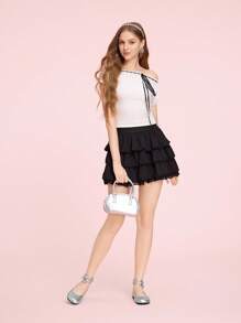 CUCCOO DOLLMOD 女士时尚银色踝带平底鞋 - 銀色 - 查看 10