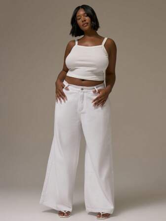 MUSERA Plus Low Rise Wide Leg Relaxed Fit Jeans Streetstyle Holiday 90's Y2k Cute Casual City Autumn Winter Fall