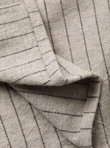 FRIFUL Women's Striped Fabric Oblique Collar Button Cuff Gathered Workmanship Loose Casual Versatile Regular Jacket, Autumn