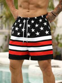 Surfspeed Men's Striped Beach Shorts, Versatile New Lightweight Design - Black - View 3