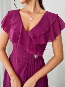 Ellevyn Women's Elegant Long Dress, Fuchsia Pink, New Arrival For Autumn Fall Women Clothes  Homecoming Dress  Modest Dresses For Women Teacher Outfits For Women - Hot Pink - View 2