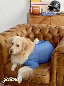 PETSIN 1pc Denim Blue Pet Cat And Dog Shirt