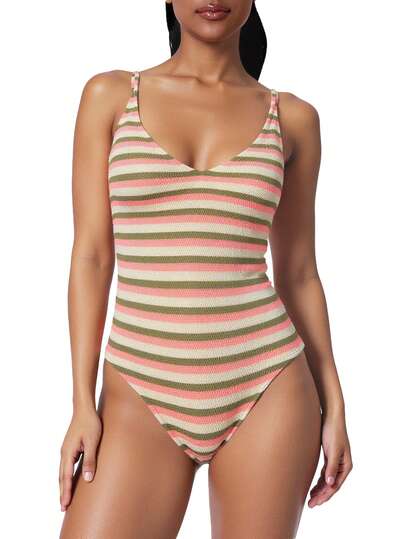 Roxy Women Striped Print Casual Swimwear