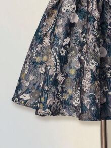 SHEIN ICON Robe camisole de mode à jacquard floral avec nœud devant et froncée