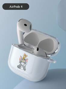 TOM & JERRY X SHEIN 时尚可爱卡通老鼠和猫印花透明耳机盒 - 無色 - 查看 7