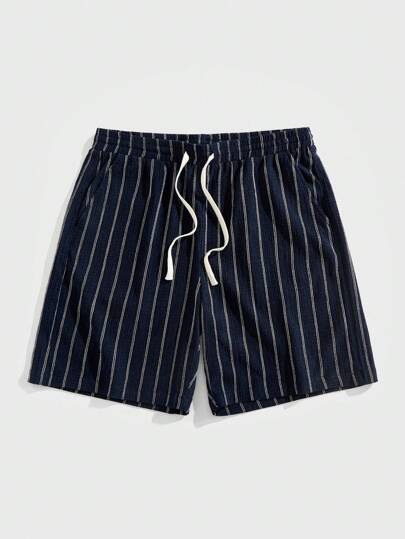 Chillumni Randiga herrshorts med dragsko och fickor i midjan, lösa