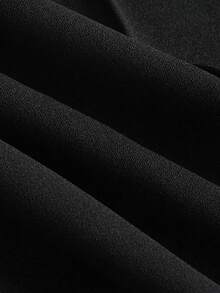 SHEIN MOD Quần ống rộng dáng rộng màu trơn họa tiết sọc tăm cỡ lớn dành cho nữ - màu đen - Xem 3