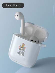 TOM & JERRY X SHEIN 时尚可爱卡通老鼠和猫印花透明耳机盒 - 無色 - 查看 5