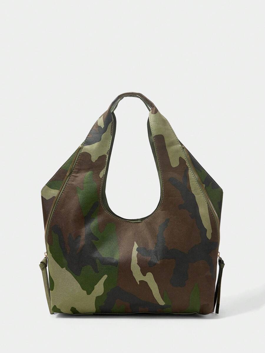 SHECARRY Women's Simple Fashion Casual Tote Bag, Everyday Use - Dark Green - View 1