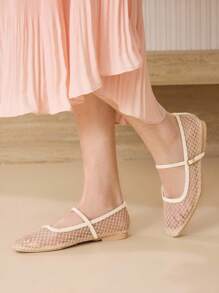 MOTF PREMIUM 万圣节季女士舒适简约百搭玛丽珍平底鞋 - 杏色 - 查看 3