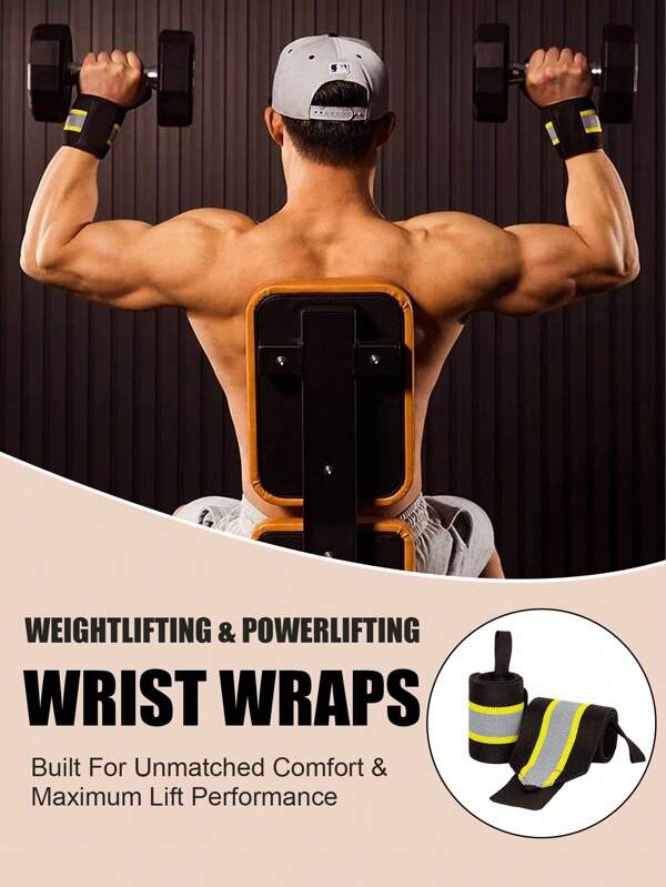 SHEIN 2 Pieces Unisex Fitness Compression Wrist Wraps Support Bands