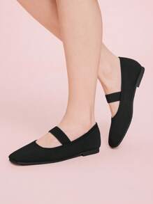 CUCCOO DOLLMOD Mocassins plats à boucle pour femmes, noir