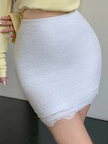 Celisse 休闲、通勤、日常百搭女士紧身半身裙 - 白色 - 查看 5