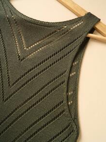 EMERY ROSE 女士夏季度假装钩针镂空侧开衩下摆无袖罩衫连衣裙