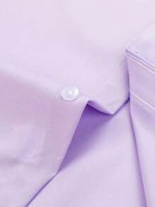 Manfinity Homme Men's Vacation Casual Embroidered Western Shirt - Purple - View 3