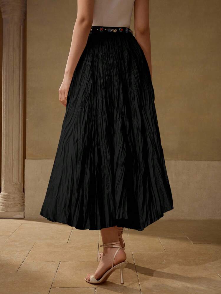 PLEATED FLOWY SKIRT
