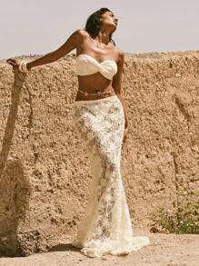 Opulessa 女式平纹及踝鱼尾裙