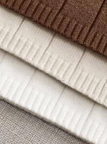 SHEIN LUNE 3pcs/Set Women's All-Match Classic Versatile Pullover Warm Casual Sweaters, Autumn/Winter Turtleneck Sweater Women Women Turtleneck Tops Knitted Turtleneck Top High Neck Sweater Ribbed Turtleneck Sweater - Multicolor - View 5