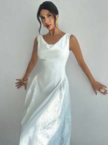 Firerie 女士白色露肩性感优雅 A 字长裙，适合宴会、婚礼、伴娘、复古、春夏、海滩、通勤、优雅、性感、度假、海滩、波西米亚、夏威夷、音乐节、浪漫、约会、婚礼季、毕业典礼、舞会、表演、音乐会、工作装 - 白色 - 查看 2