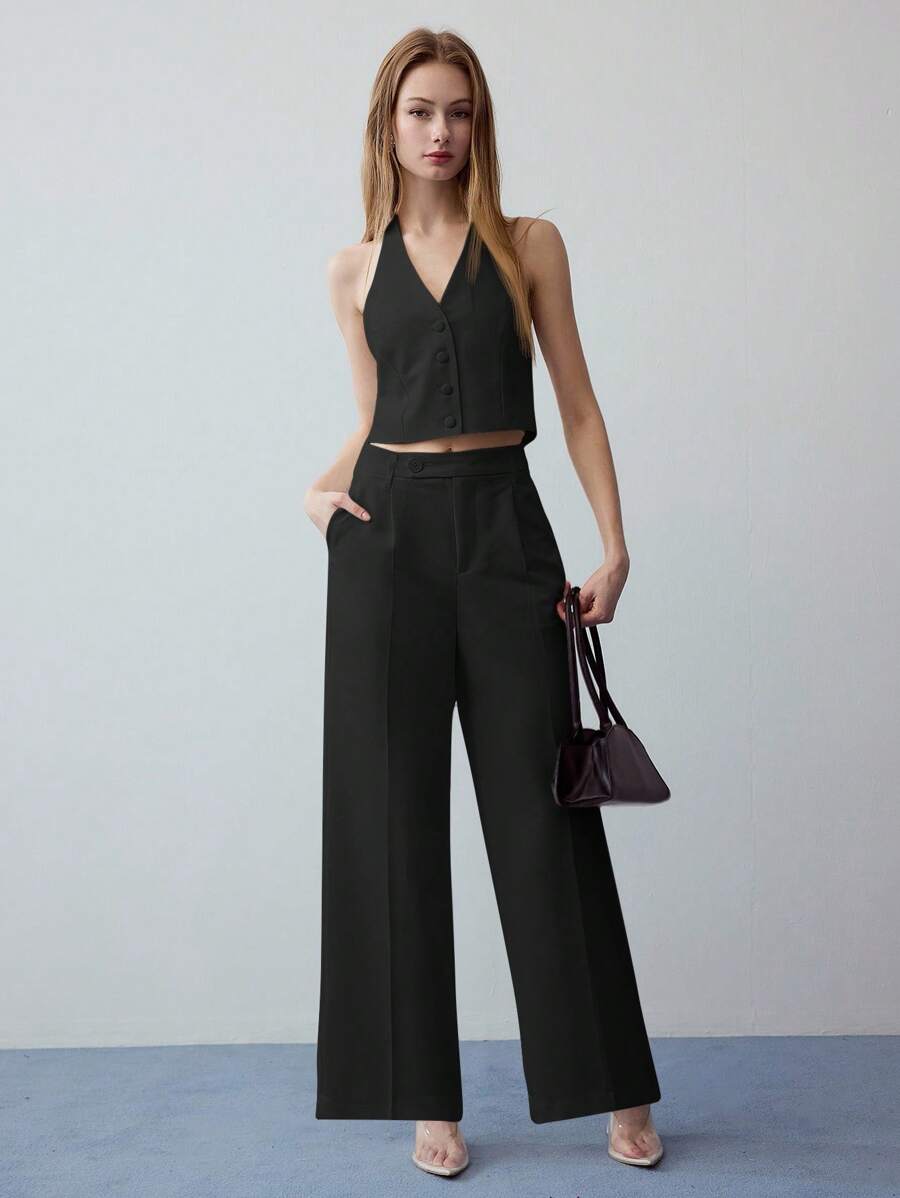 MOTF STUDIO 斜口袋西装裤 - 黑色 - 查看 1
