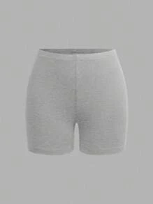 SHEIN EZwear 4件套女士紧身休闲短款打底裤套装，适合夏季穿着 - 彩色 - 查看 8