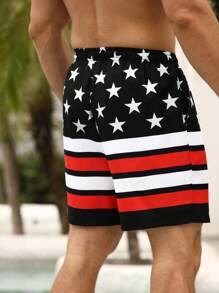 Surfspeed Men's Striped Beach Shorts, Versatile New Lightweight Design - Black - View 2