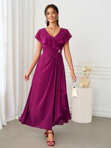 Ellevyn Women's Elegant Long Dress, Fuchsia Pink, New Arrival For Autumn Fall Women Clothes  Homecoming Dress  Modest Dresses For Women Teacher Outfits For Women - Hot Pink - View 7