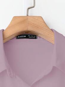 Franclia French Elegant Woven Turndown Collar Long Sleeve Tie-Front Cardigan, New Summer White Women Blouse Casual Outfits Spring Clothes For University Fall Cloth For Women - Purple - View 5