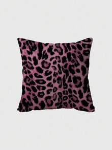 ROMWE Grunge Punk 1 件双面豹纹图案抱枕套，适用于客厅、卧室、餐厅 - 彩色 - 查看 1
