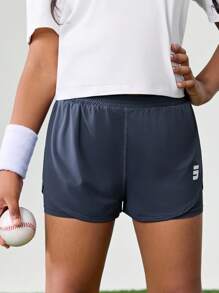 JNSQ Rückkehr zur Schule Kleidung, Tween Mädchen Kleidung, Mädchen Sport Bekleidung Herbst Outdoor Professionelle Sport Slim Fit Yoga Shorts Kinder Reflektierende Taille 3M Reflektierende Muster Outdoor Professionelle Sport Slim Fit Yoga Shorts