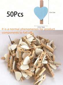 SHEIN 50pcs Clothes Pins Mini Heart- Shaped Wooden Clips DIY Craft Clips Photo Paper Pegs For Photos Cards Paintings Scrapbooking Wedding Valentine's Day Photo Wood Clip Decor Clothespin(White) Back To School Valentine's Day Valentine's Day, Valentines Wedding, Birt