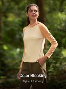 In My Nature 户外服装：高弹性、亲肤的女士运动衫，适合露营、徒步旅行、运动装和城市通勤 - 珊瑚橙 - 查看 4