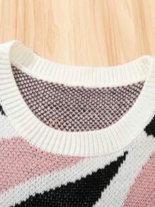 Daypath Men's Casual Floral Pattern Loose Knit Sweater Vest Cute Sweater Vest Pink And Black Sweater Vest - Multicolor - View 6
