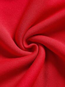 SHEIN Babygirl 可爱休闲百搭圣诞卡通图案长袖卫衣 - 紅色 - 查看 5