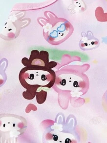 PETSIN 2 件套宠物通用兔子可爱卡通印花时尚休闲舒适透气狗狗背心 - 彩色 - 查看 6