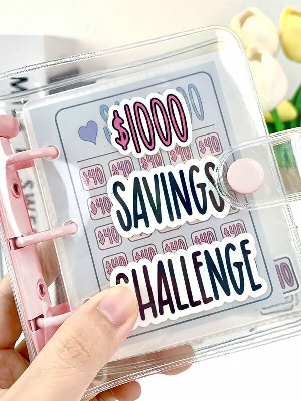 Savings Binder L $1000 Savings Challenge New Reusable Budget Book With Cash Envelopes Frosted Cover Money Organizer For Cash Savings Challenges Notebook Binder Organizer