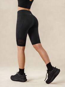 OutZeal Damskie spodenki motocyklowe z siateczki odprowadzającej pot, z kieszeniami bocznymi, czarne, modelujące brzuch, do jazdy na rowerze i na siłownię