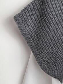 GlowEve 2件套女士不对称针织披肩和高开叉裙