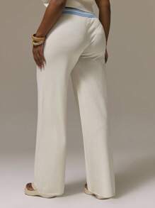 MUSERA Gestreifte Hose mit Kordelzug an der Taille, weites Bein, lässig, nur für Urlaub, Feiertage, süß, Urlaub, romantisch, Sommer, Flughafen, Kurven, Winter, Herbst, Abendparty, elegant, Weihnachten