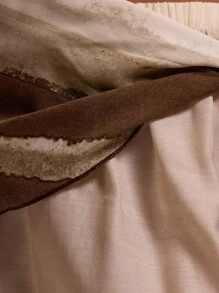 MUSERA 阔腿弹力腰三角图案围巾拼接裤，适合度假、性感海滩、浪漫优雅场合、生日、波西米亚风、透视装、办公等各种场合。 - 卡其色 - 查看 6