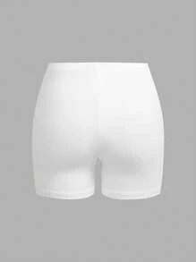 SHEIN EZwear 4件套女士紧身休闲短款打底裤套装，适合夏季穿着 - 彩色 - 查看 4